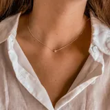 Collar de plata 925 con cadena fina y dije de esfera.