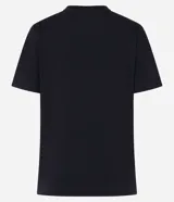 Remera negra de algodón con cuello redondo y mangas cortas. Estampa frontal con texto "New York Atelier of Art".