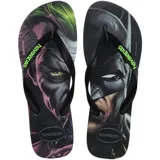 Ojotas Havaianas negras con diseño estampado de Batman y el Joker.
