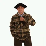 Camisa de manga larga con estampado de tartán en tonos azul marino, rojo y blanco. Confeccionada en 100% lana, con cuello abotonado y puños con botón. Corte clásico.