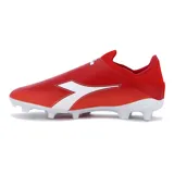 Championes de fútbol Diadora Ecliptic Md M, color rojo con detalles en blanco y suela blanca con tapones.