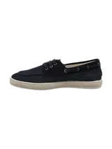 Alpargata estilo náutico de hombre RKF modelo Nauti, color azul navy, con cordones y detalle de yute trenzado en la entresuela.