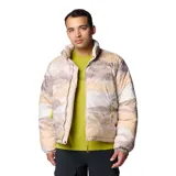Campera reversible Columbia modelo Wallowa, color beige, con diseño acolchado, cuello alto, cierre frontal con solapa, bolsillos frontales con solapa y puños elásticos.
