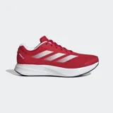Championes de running Adidas modelo Duramo RC en color rojo, con las icónicas tres tiras laterales en blanco. Diseñados con una parte superior de malla transpirable, forro interno textil y mediasuela de EVA para mayor amortiguación.
