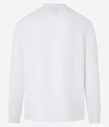 Remera de manga larga con cuello redondo y textura, de corte regular. Confeccionada en una mezcla de algodón, poliéster y viscosa.