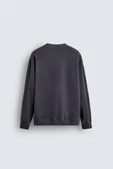 Sudadera de corte regular fit confeccionada en algodón con efecto lavado. Presenta cuello redondo, manga larga y terminaciones en rib.