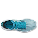 Championes Saucony Kinvara 14 color celeste con detalles en azul y negro. Zapatillas de running livianas y flexibles, con amortiguación PWRRUN y plantilla PWRRUN+.