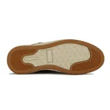 Zapato acordonado marrón de cuero, con detalles de cuero liso y gamuzado.