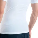 Remera deportiva blanca Under Armour HeatGear Armour de manga corta, corte ajustado y logo negro estampado en el pecho.