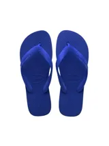 Chancletas Havaianas de goma color azul.