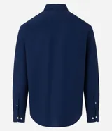 Camisa de corte regular, color gris claro, con cuello inglés, manga larga y cierre frontal con botones. Confeccionada en una mezcla de algodón y poliéster, presenta un diseño clásico y versátil de la marca Marfinno.