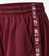 Bermuda deportiva para hombre, color bordó, con tecnología Dry que facilita la evaporación del sudor. Presenta cintura elástica con cordón interno, bolsillos y estampa lateral con lettering.
