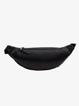 Riñonera negra de cuero sintético con logo Calvin Klein Jeans en el frente y cierre superior con cremallera.