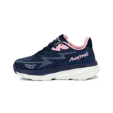 Championes de running Austral Champion Speed D, color azul con detalles en rosa y logo en gris.