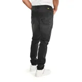 Pantalón jean skinny de Caterpillar, color gris oscuro, con diseño clásico de cinco bolsillos, cierre de cremallera y botón.