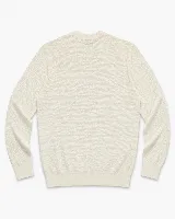 Sweater de punto Brooksfield color blanco marfil, con cuello redondo, manga larga y pequeño logo bordado en el pecho.