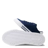 Championes Puma Court Classic Vulcanised de hombre, color azul marino con la característica franja lateral de Puma en blanco y suela de goma blanca con líneas azules.