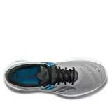 Championes de running Saucony Guide 15, color gris con detalles en negro y celeste.