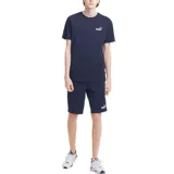 Short Puma de hombre color gris melange, de corte recto, con cintura elástica ajustable con cordón y logo estampado en la pierna izquierda.