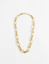 Collar dorado de acero quirúrgico hipoalergénico con eslabones gruesos.