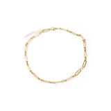 Collar dorado con eslabones rectangulares y esféricos.