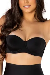 Soutien color blanco sin breteles, con aro y relleno push-up.