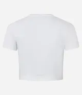 Remera cropped deportiva Get Over, color malva, de cuello redondo, mangas cortas y calce ajustado. Confeccionada en mezcla de poliéster y elastano de tacto suave.