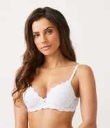 Soutien blanco con base, relleno y breteles regulables.