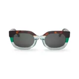 Lentes de sol Mr. Boho modelo Parnell, con montura rectangular de acetato en color carey, celeste y verde.