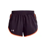 Short Under Armour de mujer, color negro, con cintura elástica, calza interior de malla y logo estampado en la pierna.
