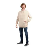 Canguro O'Neill modelo Barrel, color beige, con capucha con cordón ajustable, bolsillo frontal tipo canguro y logo bordado en el pecho.