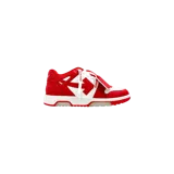 Championes de diseño urbano Off-White modelo Out Of Office Lace-Up, en combinación de color rojo y blanco, con suela chunky y el característico emblema de flecha lateral.