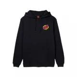 Canguro negro Santa Cruz con capucha ajustable mediante cordones, bolsillo estilo canguro en el frente y pequeño estampado gráfico de la marca en el pecho.