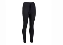 Pantalón deportivo tipo chupín de color negro, con cintura elástica y cordón de ajuste frontal.