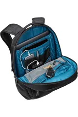 Mochila negra Thule Subterra de 23 litros, con logo blanco estampado en el frente.