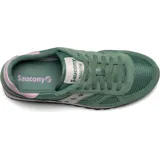 Championes Saucony Shadow Original de dama, color verde con detalles en plateado y rosa.