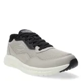 Championes deportivos Topper modelo Wind 5, con capellada en combinación de malla y material sintético en tonos beige y gris, cordones negros y suela de goma blanca.