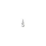 Dije plateado con forma de letra S mayúscula, con gancho para colgar en pulseras o collares.