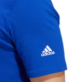 Remera azul de algodón con logo de Adidas estampado en el pecho.