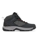 Botas de trekking Columbia Transverse Hike impermeables, de color negro con suela gris, diseñadas para senderismo y actividades al aire libre.