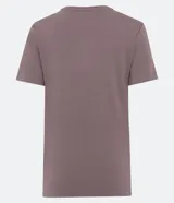 Blusa básica color mostaza, con escote redondo y manga corta.