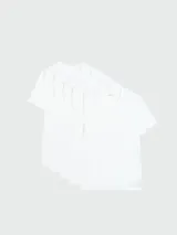 Pack de cinco camisetas interiores blancas de punto de algodón con cuello en V y mangas cortas, de la marca BOSS.