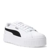 Championes Puma Karmen II de mujer, color blanco con detalles en negro, plataforma y cordones.