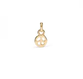 Dije dorado con forma del símbolo de la paz, bañado en oro de 18k.
