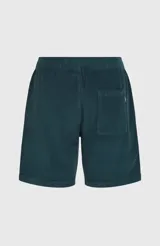Bermuda O’Neill color verde oscuro, de corte recto con cintura elástica ajustable mediante cordón y bolsillos laterales.