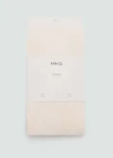 Medias tipo panty de encaje con diseño floral, confeccionadas en tejido elástico con cintura con goma.