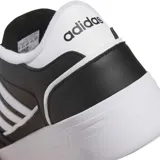 Championes Adidas Break Start Bold de mujer, color negro con las clásicas tres tiras laterales en blanco y suela plataforma blanca.