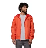 Campera cortaviento Columbia Flashback II color naranja, con capucha, cierre frontal de cremallera y bolsillos laterales. Cuenta con tecnología Omni-Shade para protección solar.
