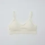 Pack de dos tops de canalé sin costuras, tipo soutién deportivo de uso diario. Uno en color tostado y otro en color blanco, con tirantes finos.