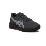 Championes Asics modelo Gel-Quantum 360 Direction, de color gris oscuro con detalles en gris claro y suela con tecnología Gel translúcida en tono rojizo.